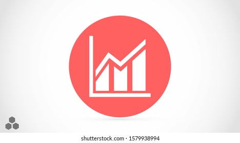 Chart up vector icon Infographic. Chart icon. Growing graph simbol. Chart bar symbol for your web site design, logo, app.