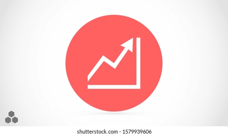 Chart up vector icon Infographic. Chart icon. Growing graph simbol. Chart bar symbol for your web site design, logo, app.