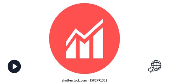 Chart up vector icon Infographic. Chart icon. Growing graph symbol. 