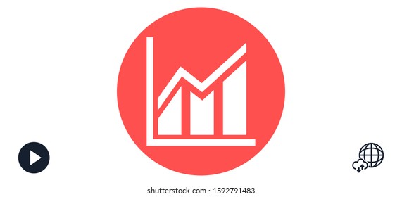 Chart up vector icon Infographic. Chart icon. Growing graph simbol. 