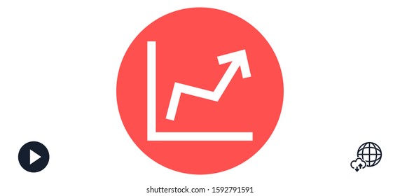 Chart up vector icon Infographic. Chart icon. Growing graph simbol. 