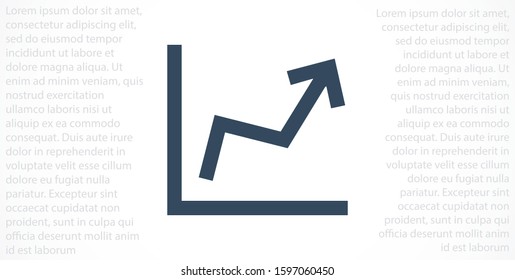Chart up vector icon Infographic. Chart icon. Growing graph simbol. Chart bar symbol for your web site design, logo, app.