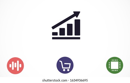 Chart up vector icon Infographic. Chart icon. Growing graph symbol. Chart bar symbol for your web site design, logo, app.