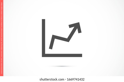 Chart up vector icon Infographic. Chart icon. Growing graph simbol. Chart bar symbol for your web site design, logo, app.