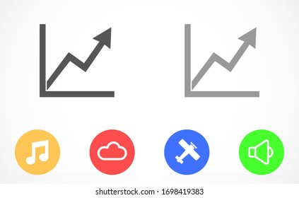 Diagramm nach oben Vektorillustration Symbol Infografik. Chart-Symbol. Graph-Simbol. Chart-Balken-Symbol für Ihr Web-Site-Design, Logo, App.