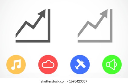 Chart up vector icon Infographic. Chart icon. Growing graph simbol. Chart bar symbol for your web site design, logo, app.