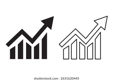 Chart up vector icon Infographic. Chart icon. Growing graph Symbol. Chart bar symbol for your web site design, logo, app.