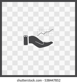 Chart vector icon. Isolated illustration. Business picture.