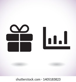 Chart vector icon , lorem ipsum Flat design