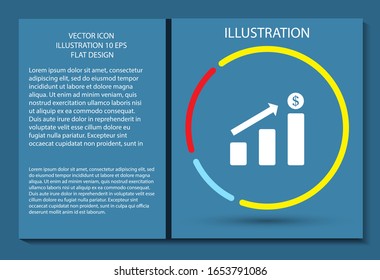 Chart vector icon , lorem ipsum Flat design