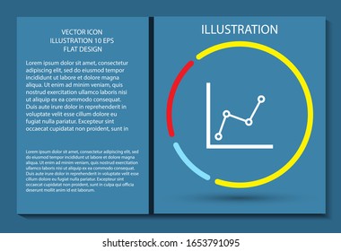 Chart vector icon , lorem ipsum Flat design