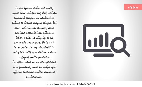 Chart vector icon , lorem ipsum Flat design