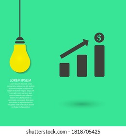 Chart vector icon , lorem ipsum Flat design
