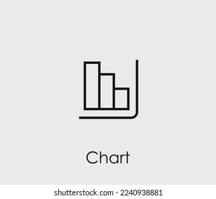Icono de vector de gráfico. Símbolo en estilo de arte de línea para diseño, presentación, sitio web o elementos de aplicaciones móviles, logotipo.  Ilustración del símbolo de gráfico. Gráficos vectoriales de píxeles - Vector