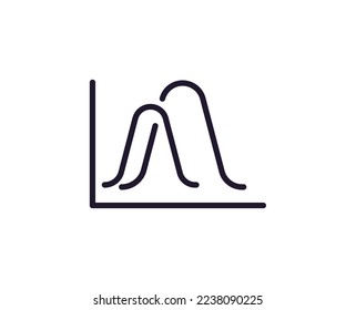 Chart vector line icon. Premium quality logo for web sites, design, online shops, companies, books, advertisements. Black outline pictogram isolated on white background 