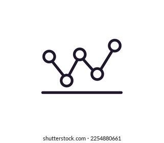 Chart vector line icon. Premium quality logo for web sites, design, online shops, companies, books, advertisements. Black outline pictogram isolated on white background 