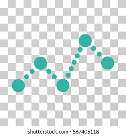 Chart vector pictogram. Illustration style is flat iconic cyan symbol on a transparent background.