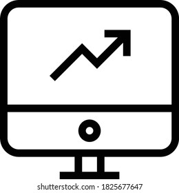 chart vector thin line icon 