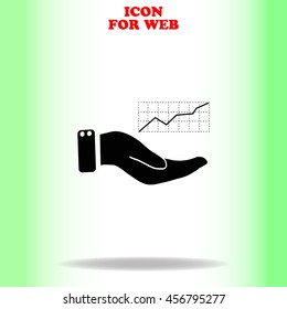 Chart web icon. Black illustration on white background