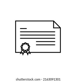 Charter design landscape letter outline illustration vector isolated. Certificate icon.