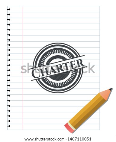 Charter drawn with pencil strokes. Vector Illustration. Detailed.