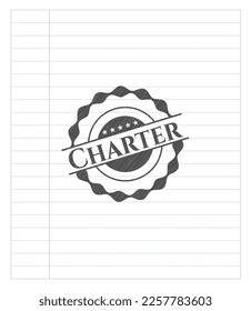 Charter emblem draw with pencil effect. Vector Illustration. Detailed. 