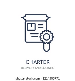 Charter icon. Charter linear symbol design from Delivery and logistic collection.