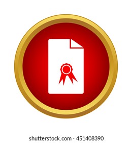 Charter icon in simple style in red circle
