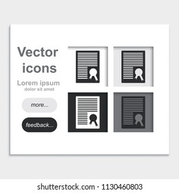 Charter placed on web page template flat vector icon.