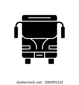 Charters black glyph icon. Traveling by bus. Using bus for trip. Intercity transportation. Comfortable travel with good service. Silhouette symbol on white space. Vector isolated illustration