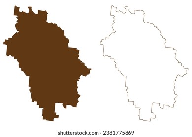 Charters Towers Region (Commonwealth of Australia, Queensland state) map vector illustration, scribble sketch Charters Towers map