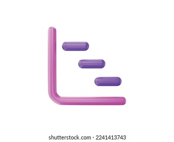 Chart-gantt with 3d vector icon cartoon minimal style