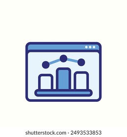 charticon, aislado azul icono tema seo