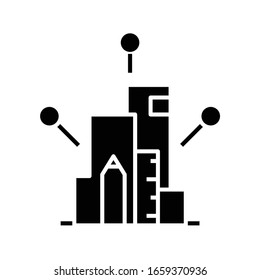 Charting tools black icon, concept illustration, vector flat symbol, glyph sign.