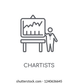 Chartists linear icon. Modern outline Chartists logo concept on white background from business collection. Suitable for use on web apps, mobile apps and print media.