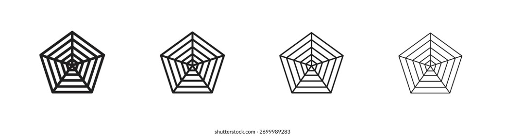 Chart-radar icon collection. Line vector sign, symbol for web and mobile