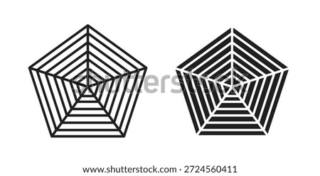 Chart-radar icon in doodle and stroke style.