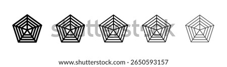 Chart-radar icon graphic set. trendy stroke line style