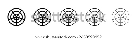 Chart-radar icon graphic set. trendy stroke line style