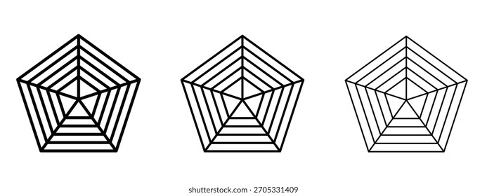 Chart-radar icon linear style sign for mobile concept and web design.