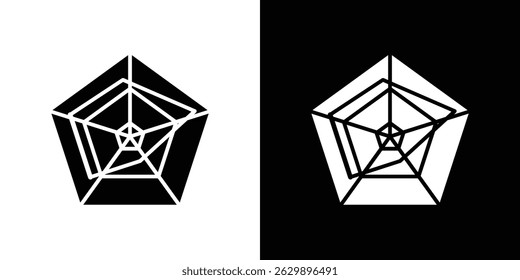 Chart-radar icon in solid flat trendy design style.