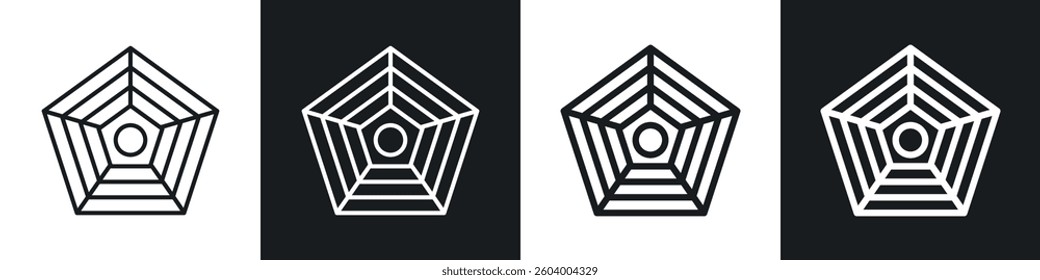 Chart-radar icon symbol collection on white background.