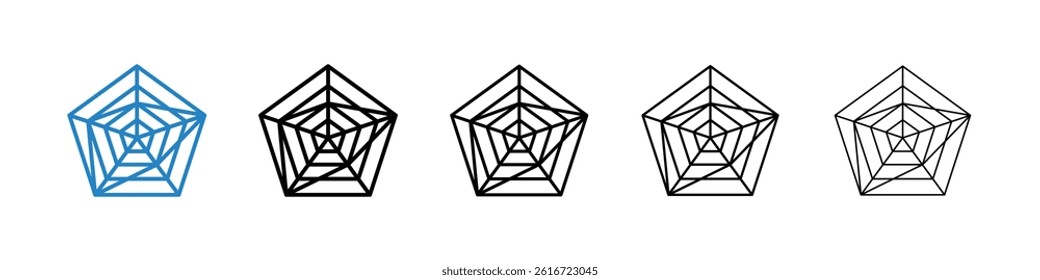 Chart-radar icons collection vectors for web ui