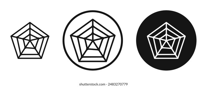 Chart-radar outlined icon vector collection.