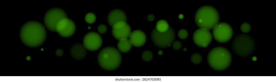 Chartreuse orbs. Vivid lime-green bubbles cluster creating ethereal floating particle haze.