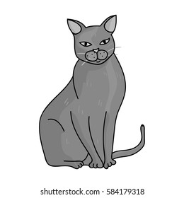 Chartreux icon in monochrome style isolated on white background. Cat breeds symbol stock vector illustration.