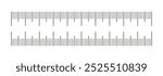 Charts with 10 centimeters. Metric rulers. Measuring tool template. Scale for ruler in centimeters. Metrics indicator cm. Measuring scale icon. Length, height, distance, sewing tool. Centimeter scale.