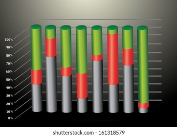 Charts. 3D Business charts