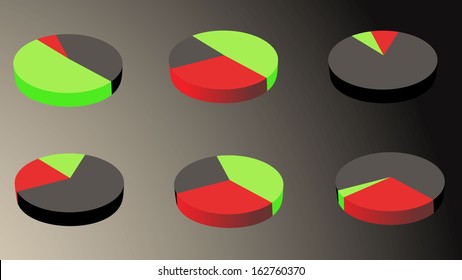 Charts. 3D Business charts