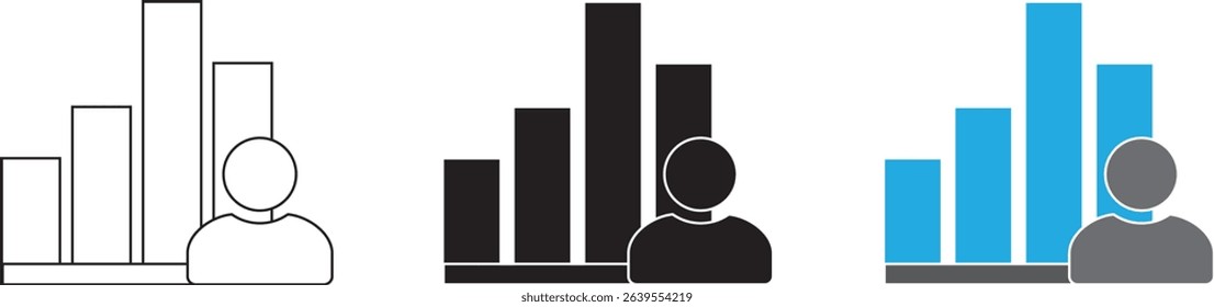 Charts and Analytics Line Vector icons 